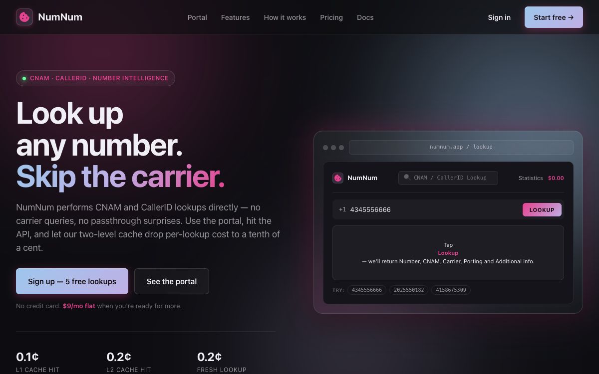 NumNum number intelligence interface